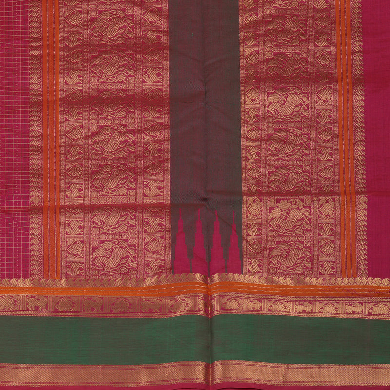 Hayagrivas Deep Pink Pure Kanchi Silk Cotton Saree KBE1695K13-19