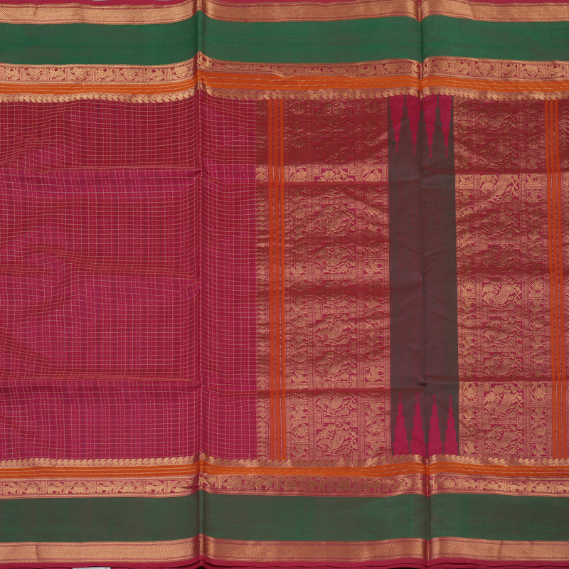Hayagrivas Deep Pink Pure Kanchi Silk Cotton Saree KBE1695K13-19