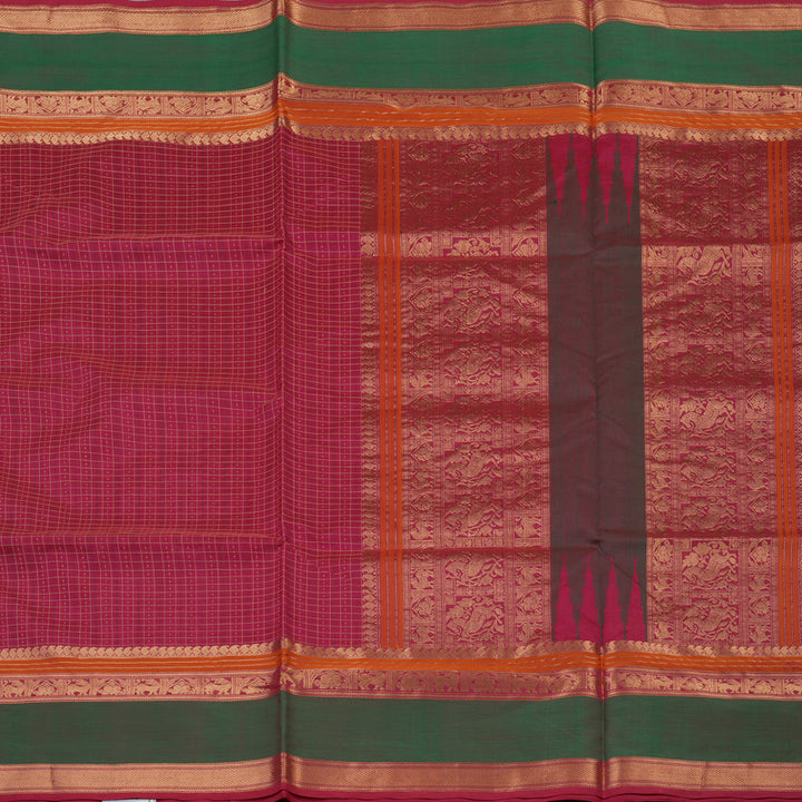 Hayagrivas Deep Pink Pure Kanchi Silk Cotton Saree KBE1695K13-19