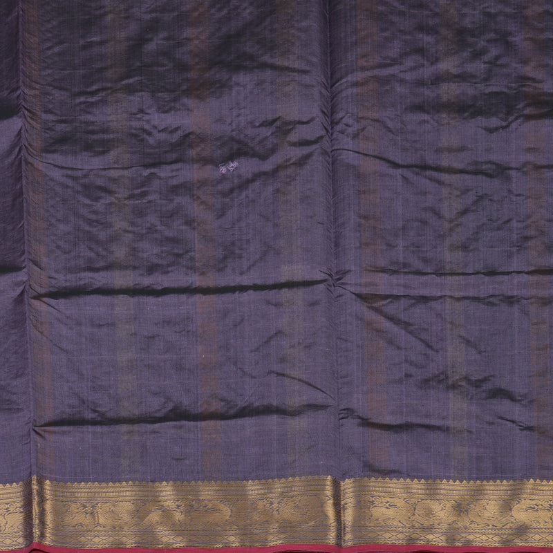 Hayagrivas Mild Purple Pure Kanchi Silk Cotton Saree with Pink Edging KBE1695K13-2