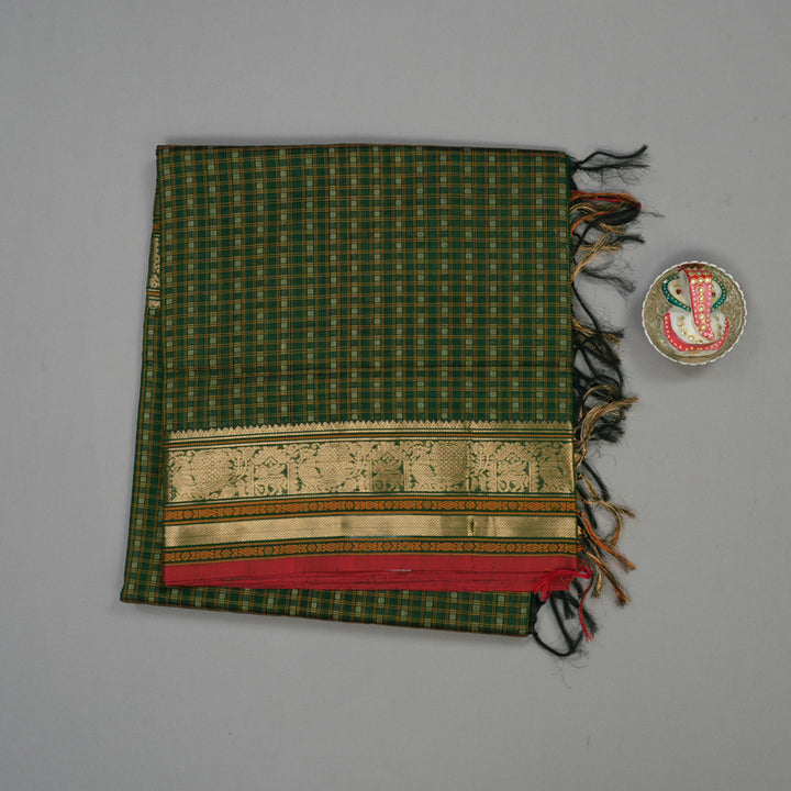 Hayagrivas Bottle Green Pure Kanchi Silk Cotton Saree KBE1695K13-21