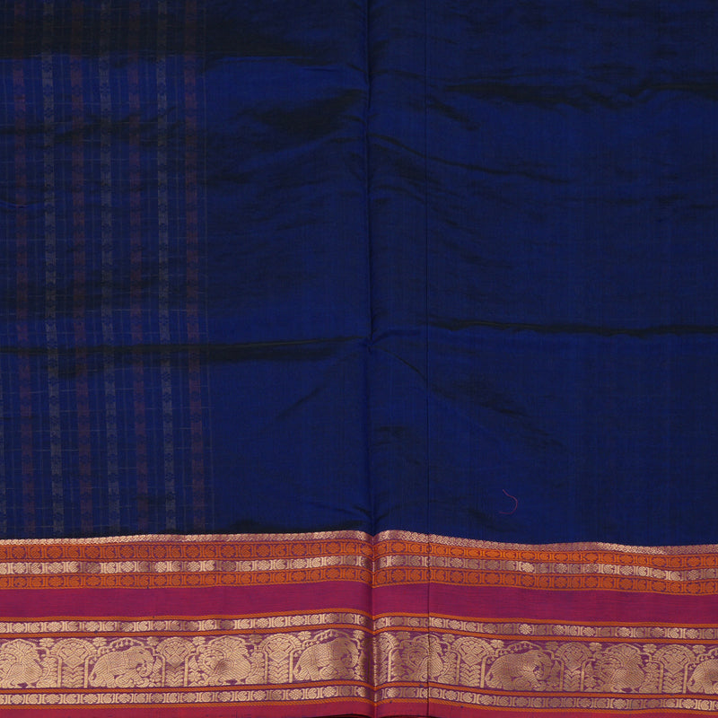 Hayagrivas Royal Blue Pure Kanchi Silk Cotton Saree KBE1695K13-24