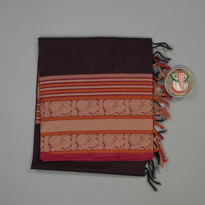 Hayagrivas Burgundy Pure Kanchi Silk Cotton Saree KBE1695K3-1