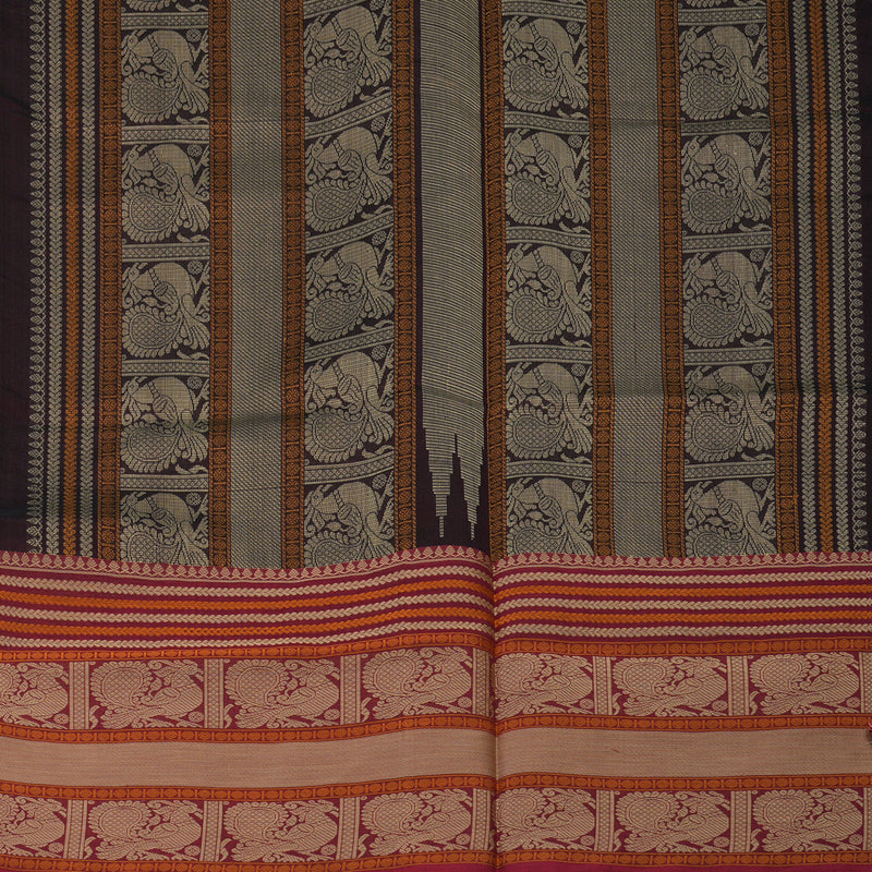 Hayagrivas Burgundy Pure Kanchi Silk Cotton Saree KBE1695K3-1