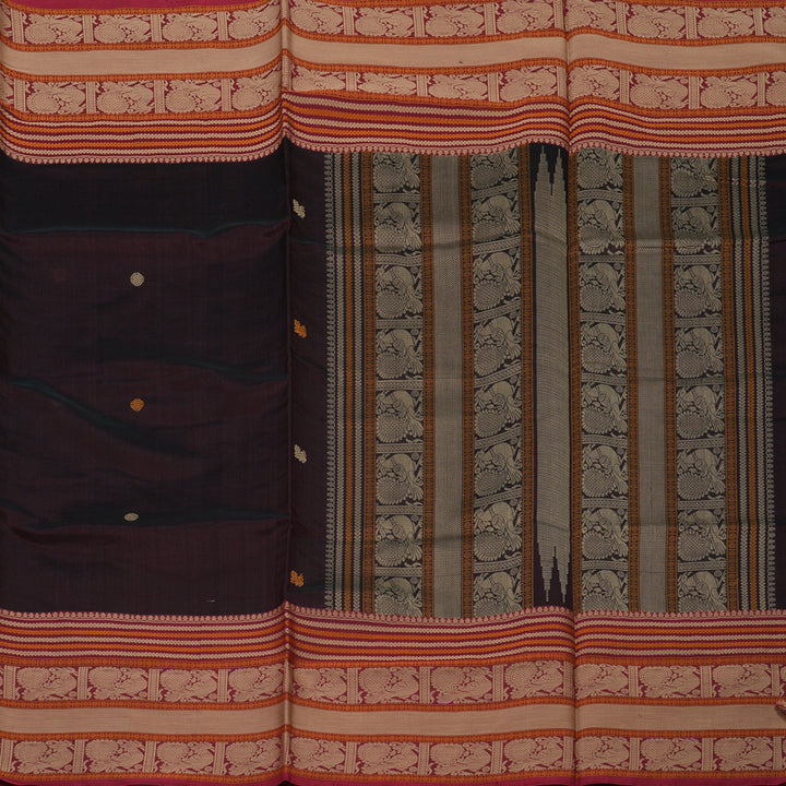 Hayagrivas Burgundy Pure Kanchi Silk Cotton Saree KBE1695K3-1