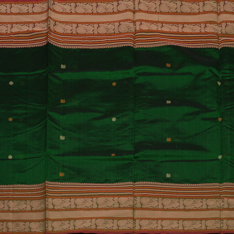 Hayagrivas Bottle Green Pure Kanchi Silk Cotton Saree KBE1695K3-2