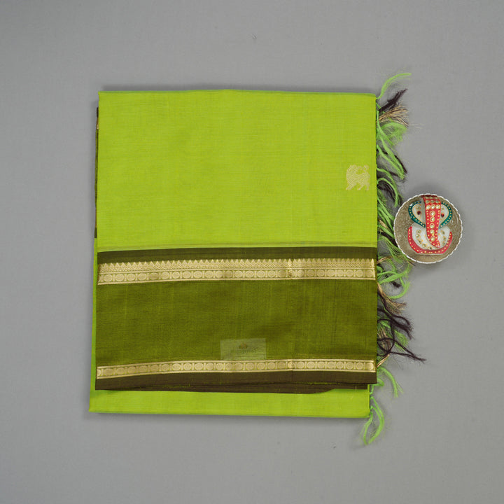 Hayagrivas Neon Green Soft Kanchi Silk Cotton Saree KBE1695K4-7