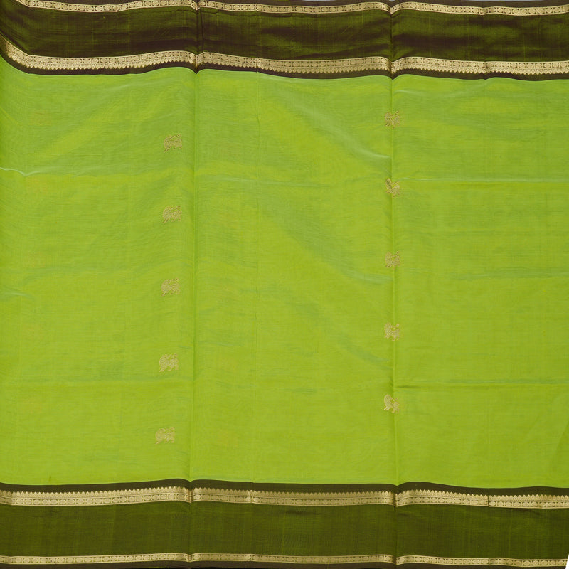 Hayagrivas Neon Green Soft Kanchi Silk Cotton Saree KBE1695K4-7