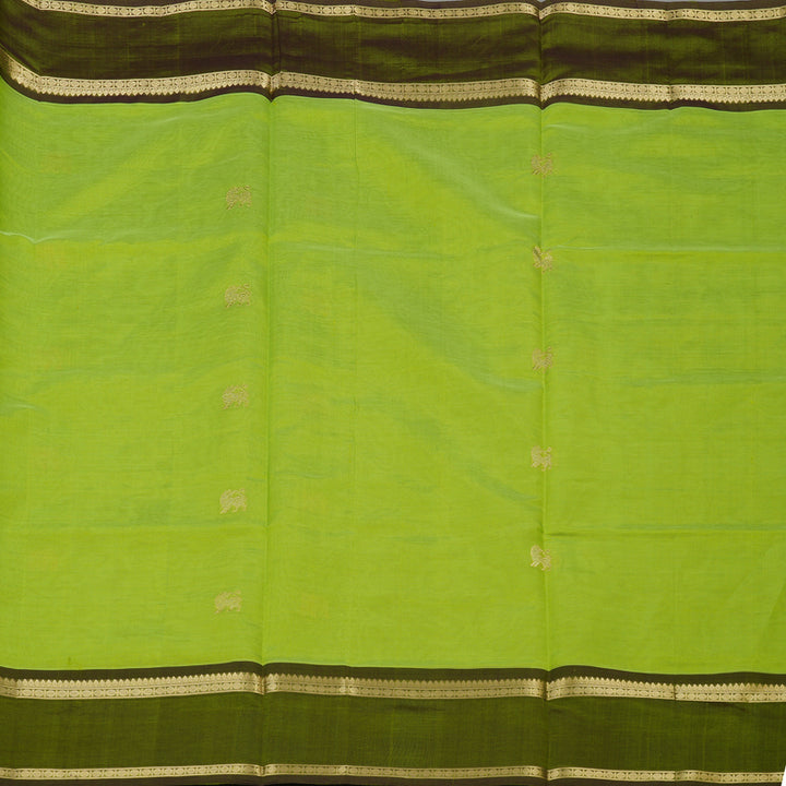 Hayagrivas Neon Green Soft Kanchi Silk Cotton Saree KBE1695K4-7