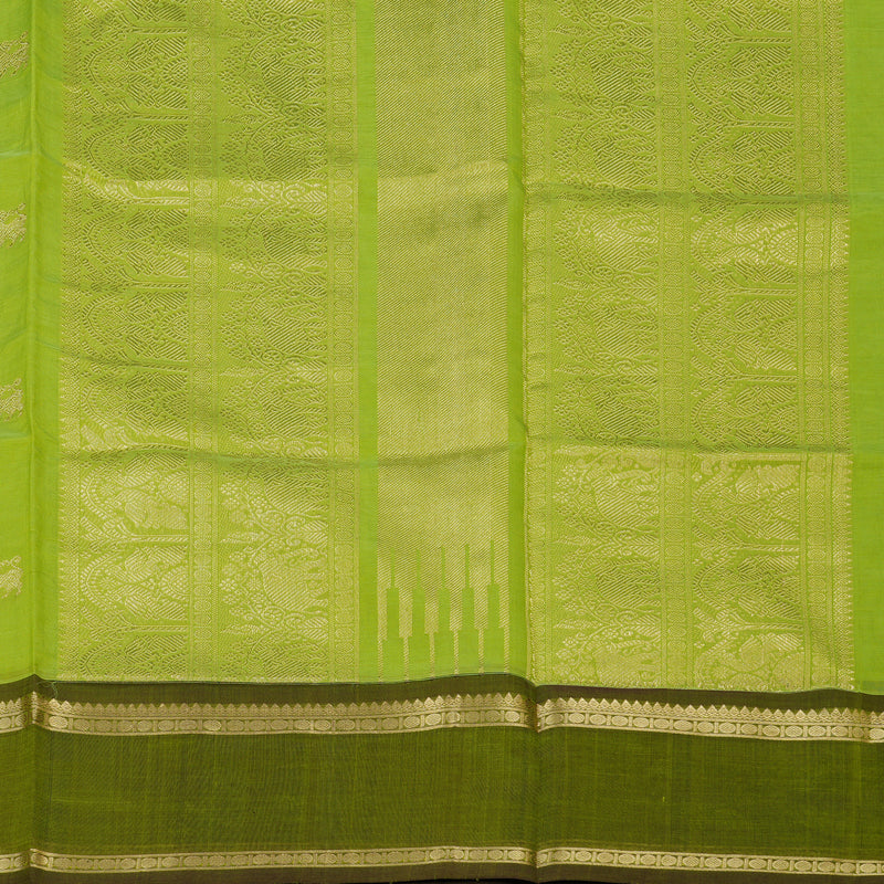 Hayagrivas Neon Green Soft Kanchi Silk Cotton Saree KBE1695K4-7