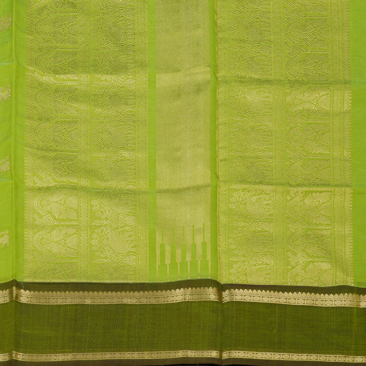 Hayagrivas Neon Green Soft Kanchi Silk Cotton Saree KBE1695K4-7