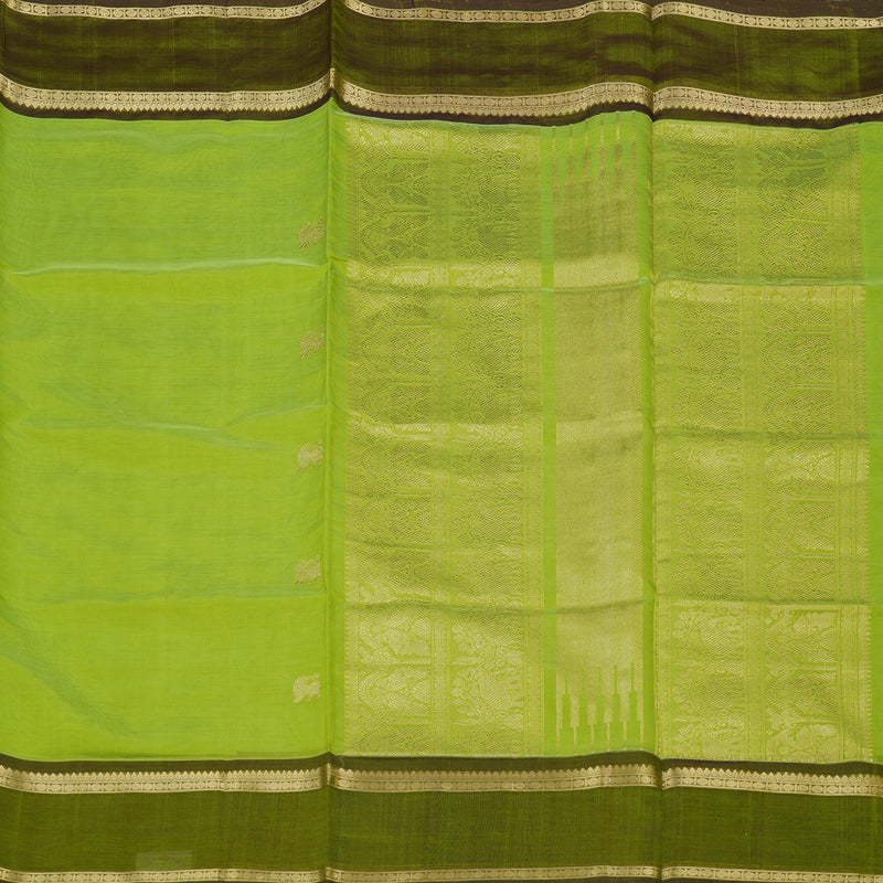 Hayagrivas Neon Green Soft Kanchi Silk Cotton Saree KBE1695K4-7