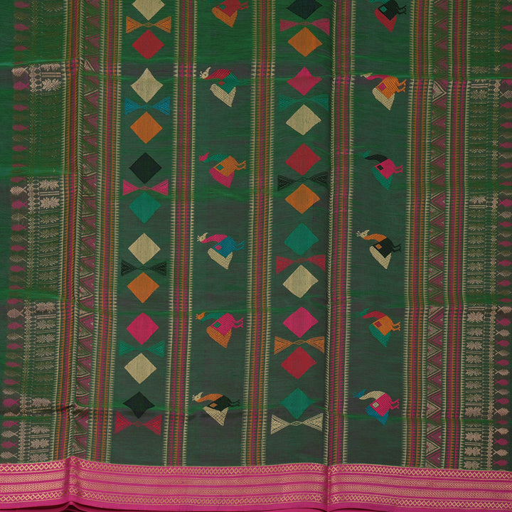 Hayagrivas Mayilkazhuthu Pure Kanchi Silk Cotton Saree KBE1695K5-3