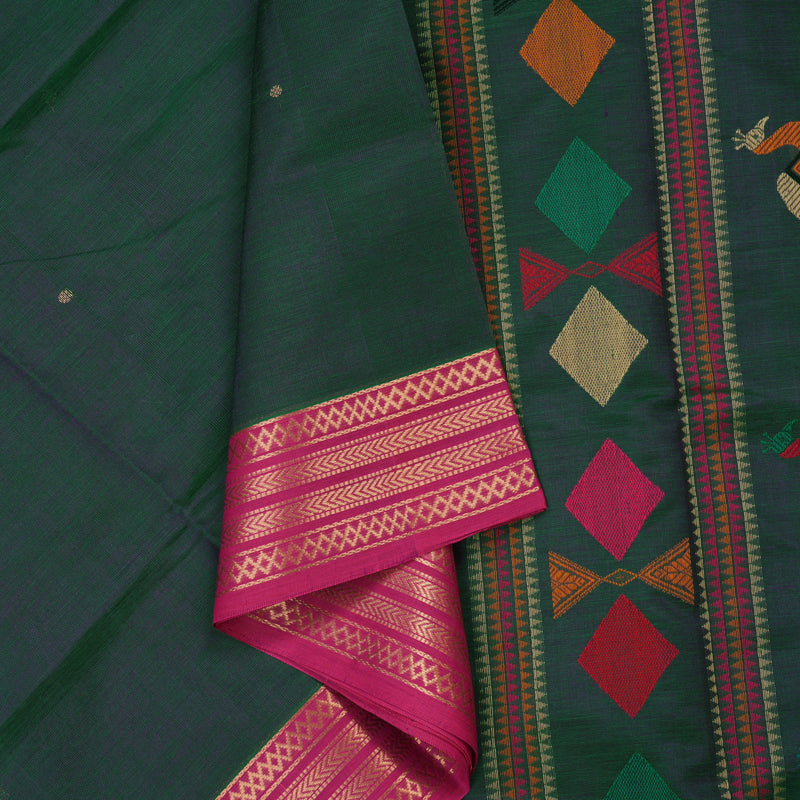 Hayagrivas Mayilkazhuthu Pure Kanchi Silk Cotton Saree KBE1695K5-3