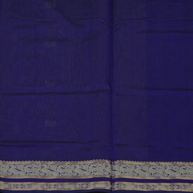 Hayagrivas Green & Purplish Blue Stripes Soft Kanchi Silk Cotton Saree KBE1695K6-11