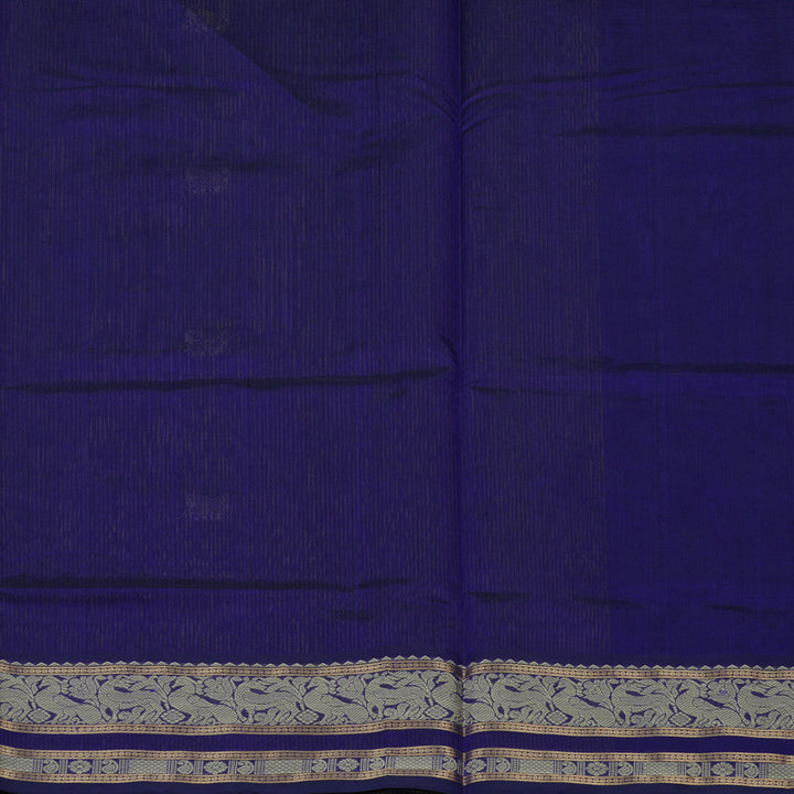 Hayagrivas Green & Purplish Blue Stripes Soft Kanchi Silk Cotton Saree KBE1695K6-11