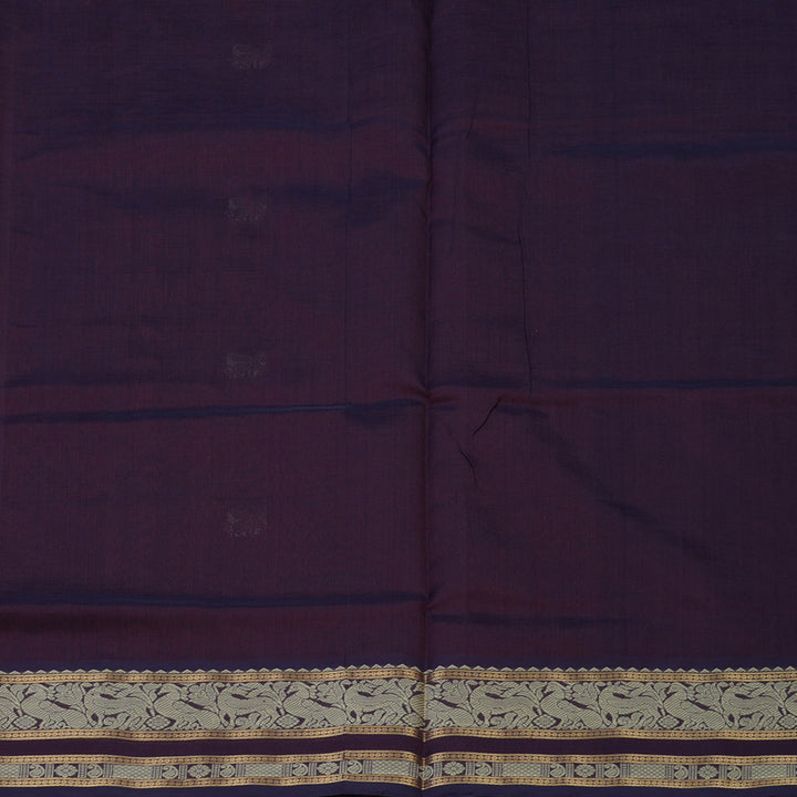 Hayagrivas Maroon & Violet Stripes Pure Kanchi Silk Cotton Saree KBE1695K6-3