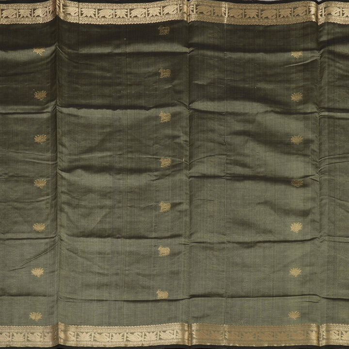 Hayagrivas Elephant Grey Pure Silk Cotton Saree KBE1695K6-5