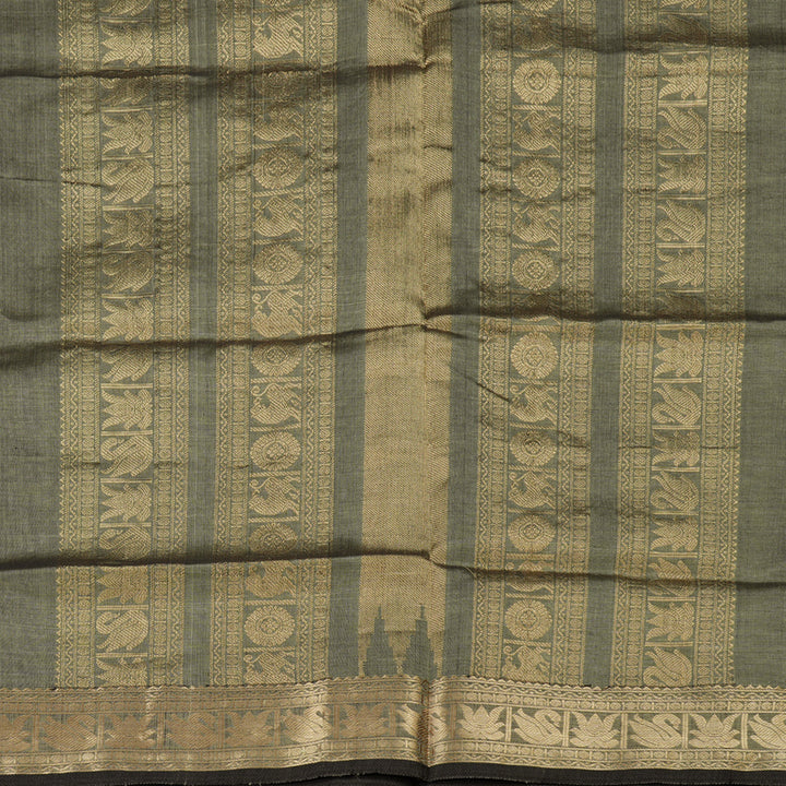 Hayagrivas Elephant Grey Pure Silk Cotton Saree KBE1695K6-5