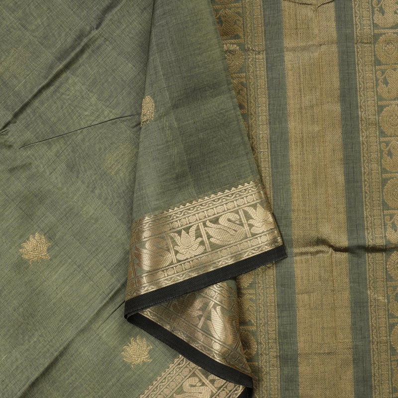 Hayagrivas Elephant Grey Pure Silk Cotton Saree KBE1695K6-5