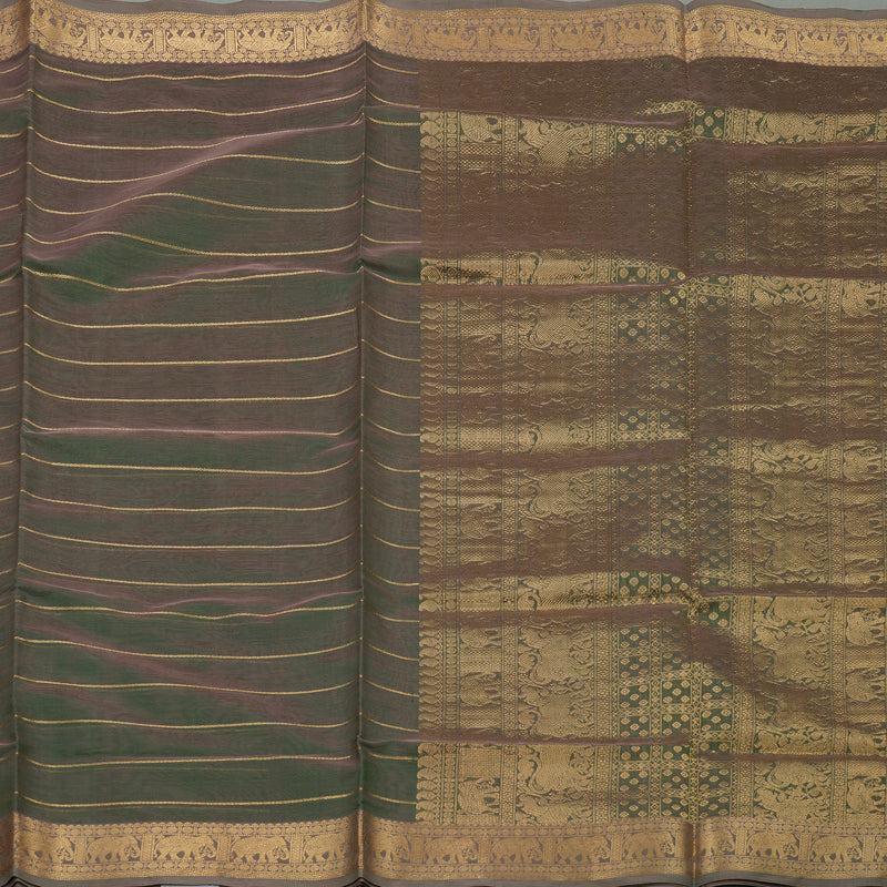 Hayagrivas Dual Tone (Rosewood & Green) Pure Kanchi Silk Cotton Saree KBE1695K6-7