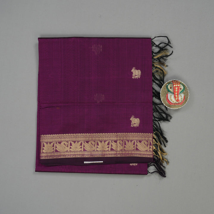 Hayagrivas Deep Purple Soft Kanchi Silk Cotton Saree KBE1695K6-9