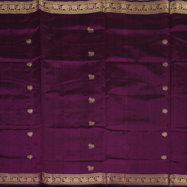 Hayagrivas Deep Purple Soft Kanchi Silk Cotton Saree KBE1695K6-9