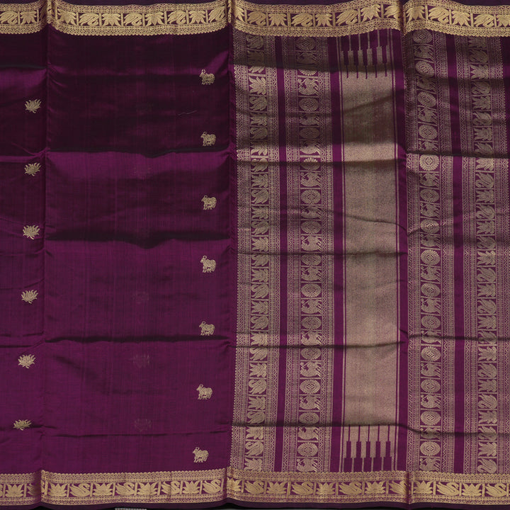 Hayagrivas Deep Purple Soft Kanchi Silk Cotton Saree KBE1695K6-9