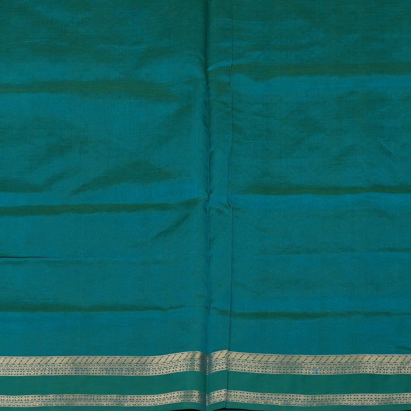 Hayagrivas Blue-Green Pure Kanchi Silk Cotton Saree KBE1695K7-1