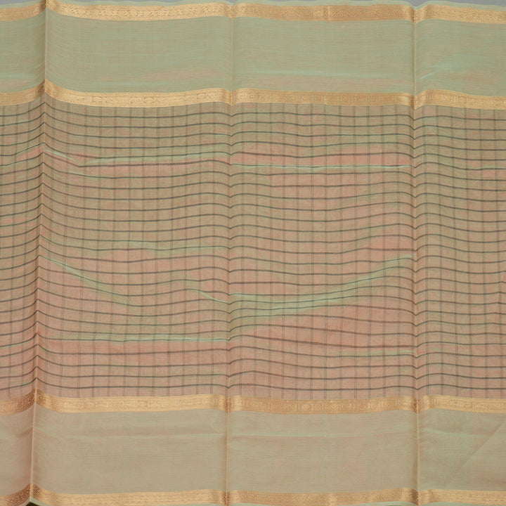 Hayagrivas Dual Tone (Peach & Pista Green) Pure Kanchi Silk Cotton Saree KBE1695K7-6