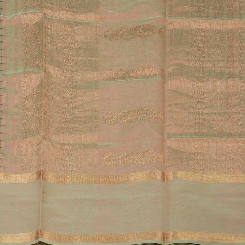 Hayagrivas Dual Tone (Peach & Pista Green) Pure Kanchi Silk Cotton Saree KBE1695K7-6