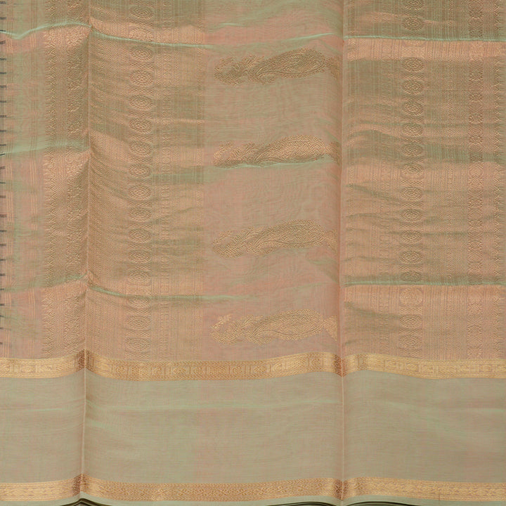 Hayagrivas Dual Tone (Peach & Pista Green) Pure Kanchi Silk Cotton Saree KBE1695K7-6