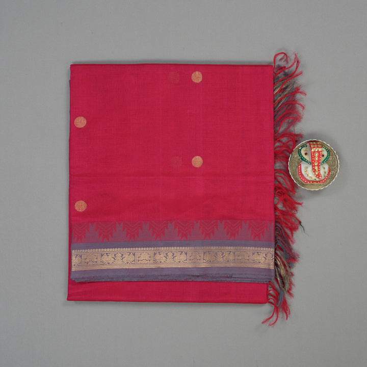 Hayagrivas Pink Pure Silk Cotton Saree KBE1695K8-1