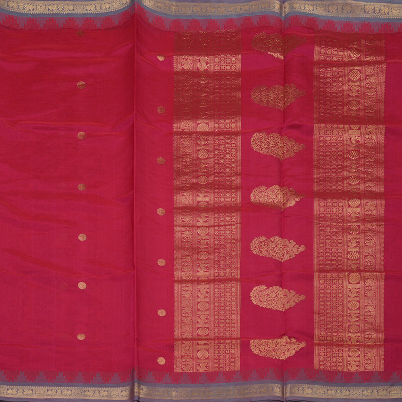 Hayagrivas Pink Pure Silk Cotton Saree KBE1695K8-1