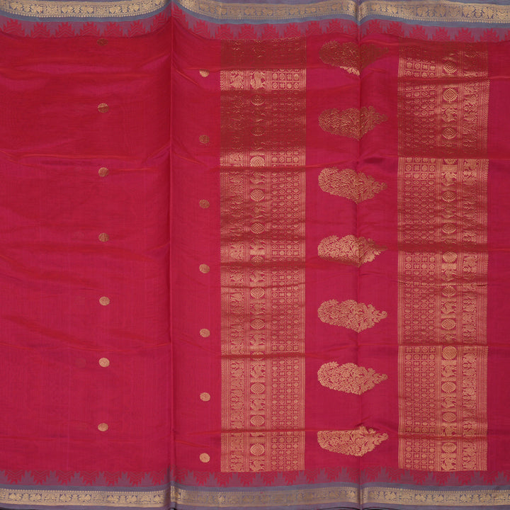 Hayagrivas Pink Pure Silk Cotton Saree KBE1695K8-1