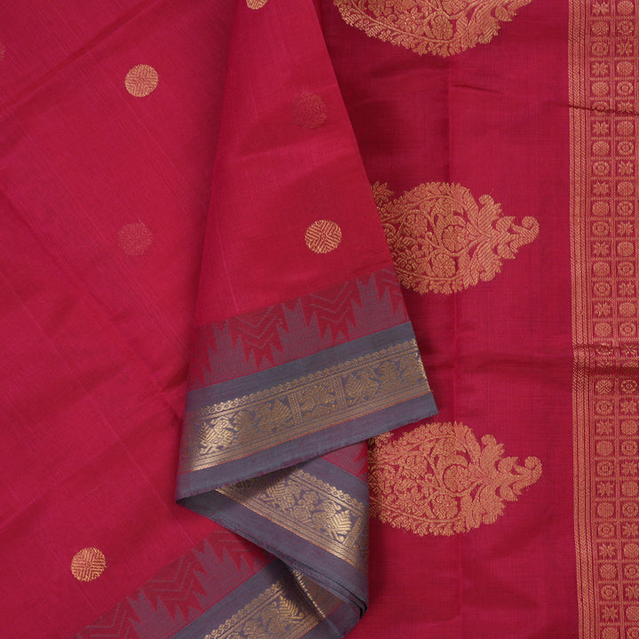 Hayagrivas Pink Pure Silk Cotton Saree KBE1695K8-1