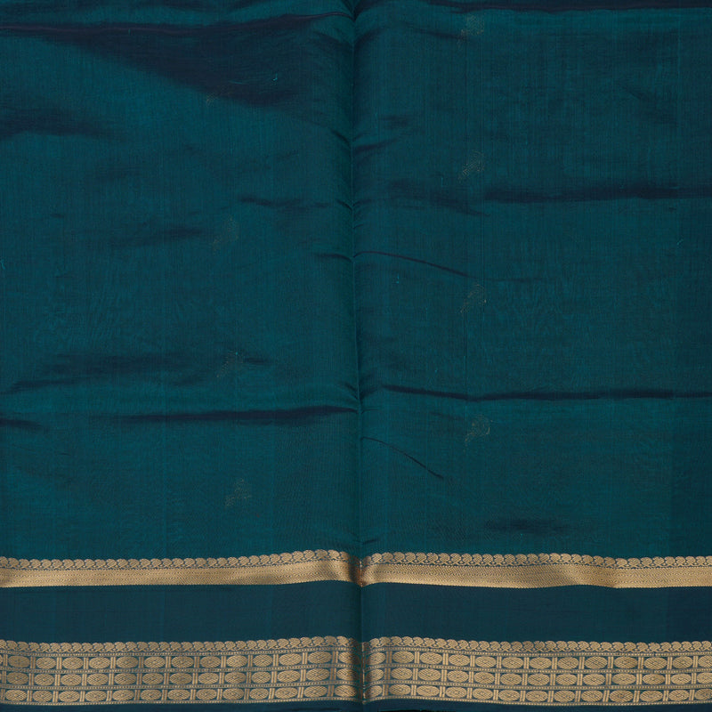 Hayagrivas Dark Teal Soft Kanchi Silk Cotton Saree KBE1695K8-7