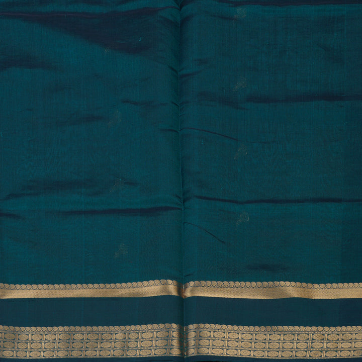 Hayagrivas Dark Teal Soft Kanchi Silk Cotton Saree KBE1695K8-7