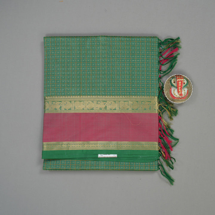 Hayagrivas Light Green Soft Kanchi Silk Cotton Saree KBE1695K9-3