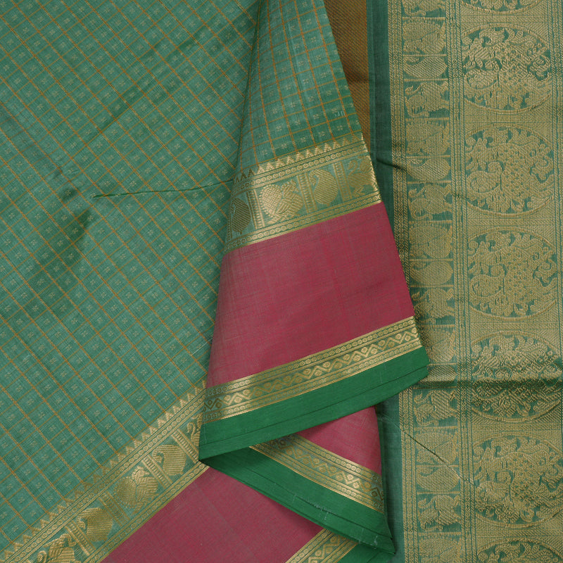 Hayagrivas Light Green Soft Kanchi Silk Cotton Saree KBE1695K9-3