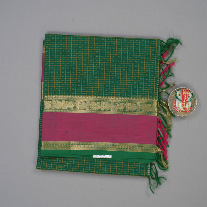 Hayagrivas Green Pure Kanchi Silk Cotton Saree KBE1695K9-4