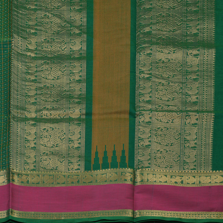 Hayagrivas Green Pure Kanchi Silk Cotton Saree KBE1695K9-4