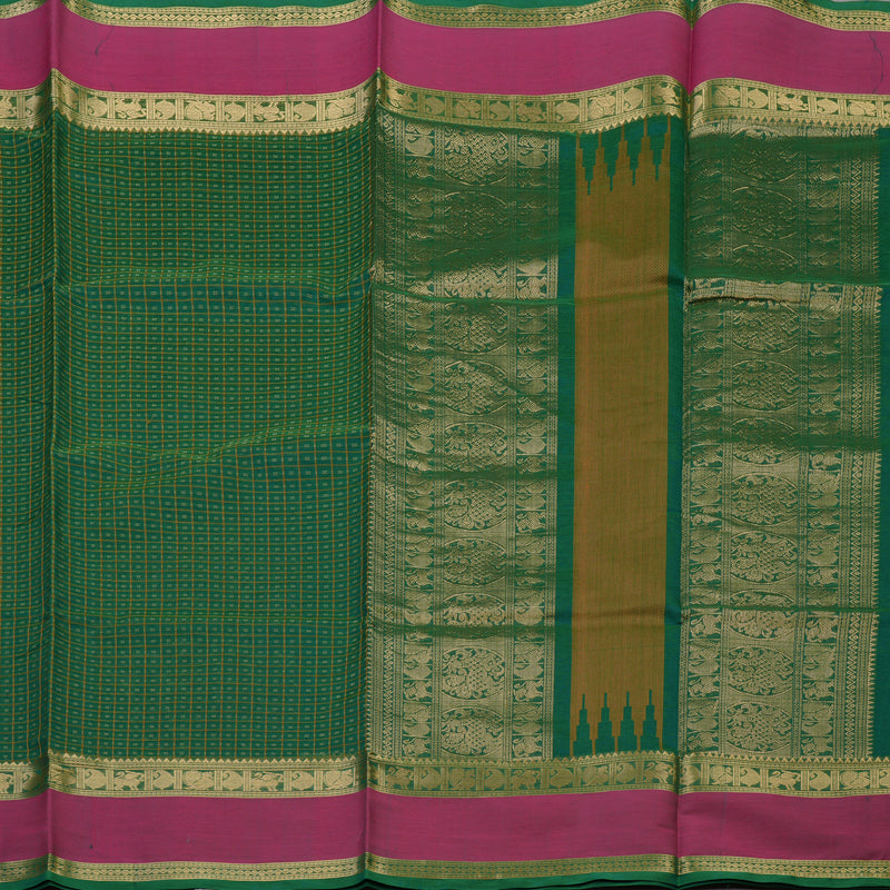 Hayagrivas Green Pure Kanchi Silk Cotton Saree KBE1695K9-4