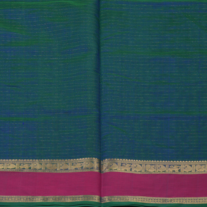 Hayagrivas Mayilkazhuthu Soft Kanchi Silk Cotton Saree with Pink border KBE1695K9-7
