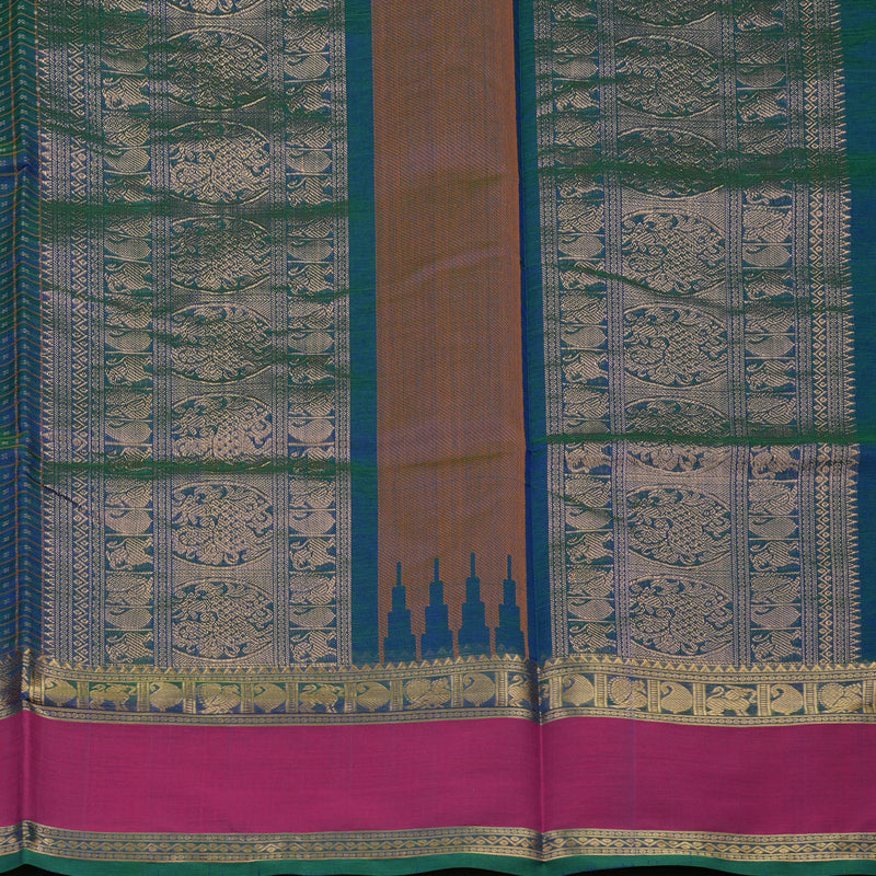 Hayagrivas Mayilkazhuthu Soft Kanchi Silk Cotton Saree with Pink border KBE1695K9-7