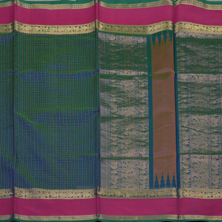 Hayagrivas Mayilkazhuthu Soft Kanchi Silk Cotton Saree with Pink border KBE1695K9-7