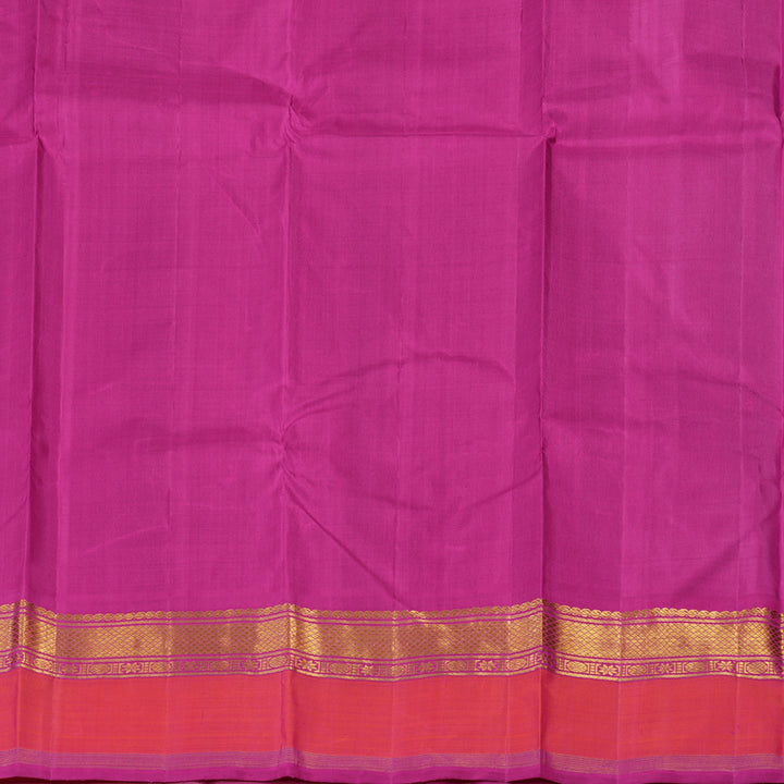Hayagrivas Handloom Bottle Green Kanjivaram Silk Saree with Rani Pink Border KBE1699K1-1
