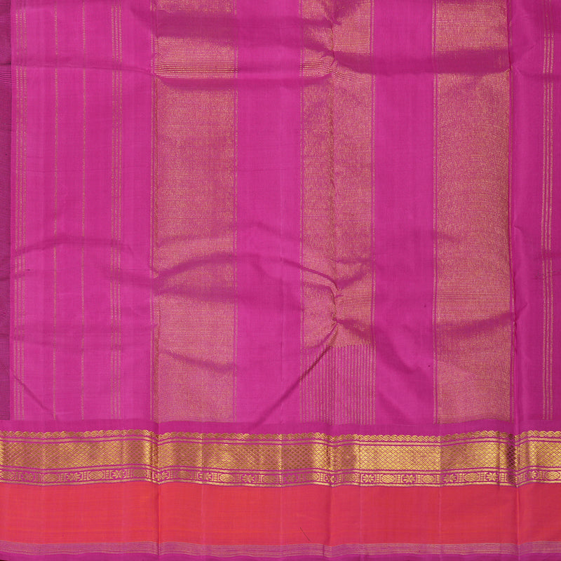 Hayagrivas Handloom Bottle Green Kanjivaram Silk Saree with Rani Pink Border KBE1699K1-1