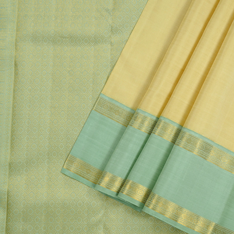 Hayagrivas Sandal Handloom Kanjivaram Silk Saree with Light Pastel Green Border KBE16D1-2