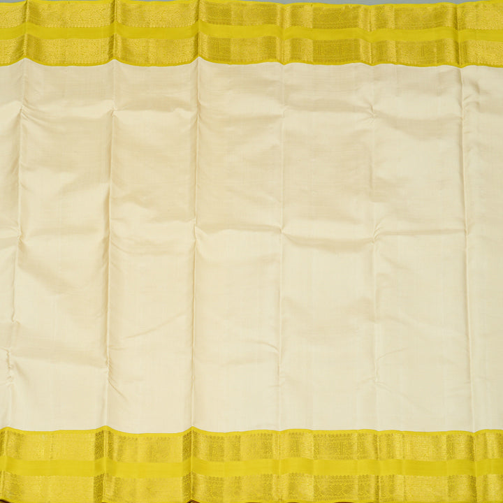 Hayagrivas Handloom Kanjivaram Silk Saree in Serene Half White KBE16D2-3